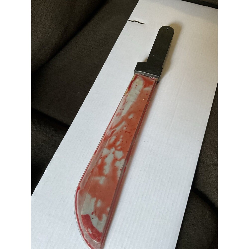 Halloween Machete Toy Large Plastic Knife With Blood Inside It Realistic